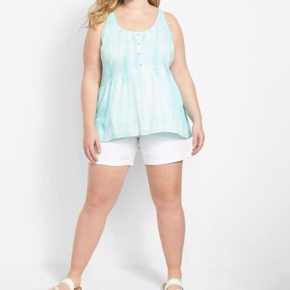 Lane Bryant Classic Henley Scoop-Neck Babydoll peplum tie dye Tank‎ plus size 18 - Picture 8 of 8